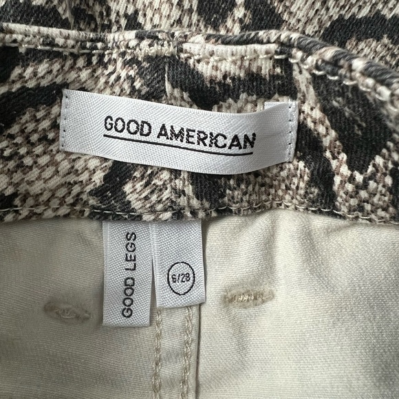 Good American Beige Snake Print Skinny Pants - Picture 6 of 12